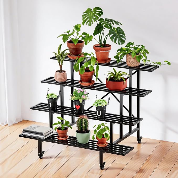 Zhongma 4 Tier Sturdy Metal Plant Stand by Zhongma