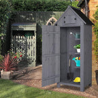 VINGLI Outdoor Wooden Storage Shed, Garden Shed Outside Tool Cabinet - Image 8