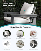 SERWALL HDPE Patio Furniture Set, 7-piece Outdoor Sectional Sofa Set, All - Image 4