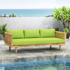Merax Outdoor Acacia Wood Daybed, 3 Seater Day Bed Couch Sofa - Image 6