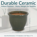 Sunnydaze Round Ceramic Planter - Image 5