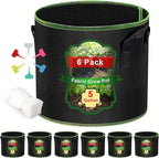 5 Gallon Fabric Grow Bags 6-Pack, Thickened Aeration Planter Bags by Createagardenyoulove