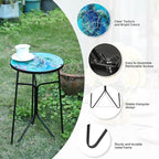 VCUTEKA Patio Side Table Outdoor Accent Table Bistro Coffee Table Plant End - Image 4
