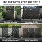 72in Metal Privacy Screen Outdoor Decorative Panel – Freestanding Rustproof - Image 9