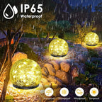 2 Pack 60 LED Solar Garden Lights Outdoor Decoration, Cracked Glass Solar Globe - Image 5