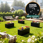 Galvanized Steel Metal Planter Rectangular Indoor 32" L x 16" W x 16" H Black - Image 5
