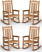 Ciokea Oversized Outdoor Rocking Chairs Set of 4, 380lbs Heavy-Duty Large Patio by CIOKEA