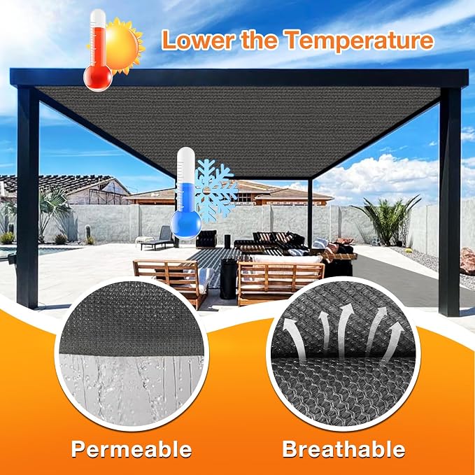Artpuch Outdoor Pergola Shade Cover 5x10 FT Sun Shade Cloth - Image 4