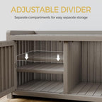 Storage Bench - 2 Doors Waterproof Resin Shoe Bench - Indoor & Outdoor Use - Image 5