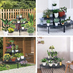 3 Tier Plant Stand Semi-Circular Flower Pot Organizer Rack Quarter Round Plant - Image 6