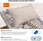 PURPLE LEAF 1 Piece Outdoor Chaise Lounge Rattan Wicker Lounger - Image 2