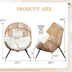 Vongrasig Outdoor Wicker Egg Chair PE Rattan Chair - Image 6