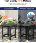 YEFU Outdoor Side Table for Patio: 16" HIPS Weather - Image 5