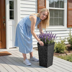 VEVOR Set of 2 Tall Planters for Outdoor Plants 23 inch, Modern Planters for - Image 8