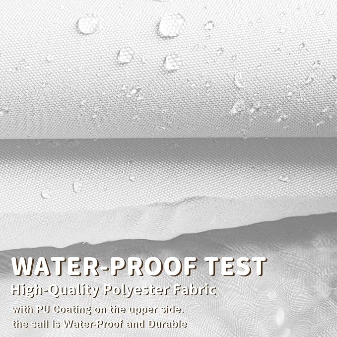 LOVE STORY Rectangle 9'x9' Waterproof Sun Shade Sail Canopy UV Block - Image 5