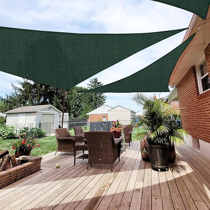 Patio Paradise 6' x 6' x 6' Sun Shade Sail Triangle Canopy Shade Cloth Fabric by Patio
