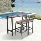 Outdoor Patio Bar Set, Bar Height Patio Dining Set, Weather-Resistant Bistro - Image 7