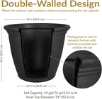 Sunnydaze 24-Inch Anjelica Large Plastic Pot - Image 6
