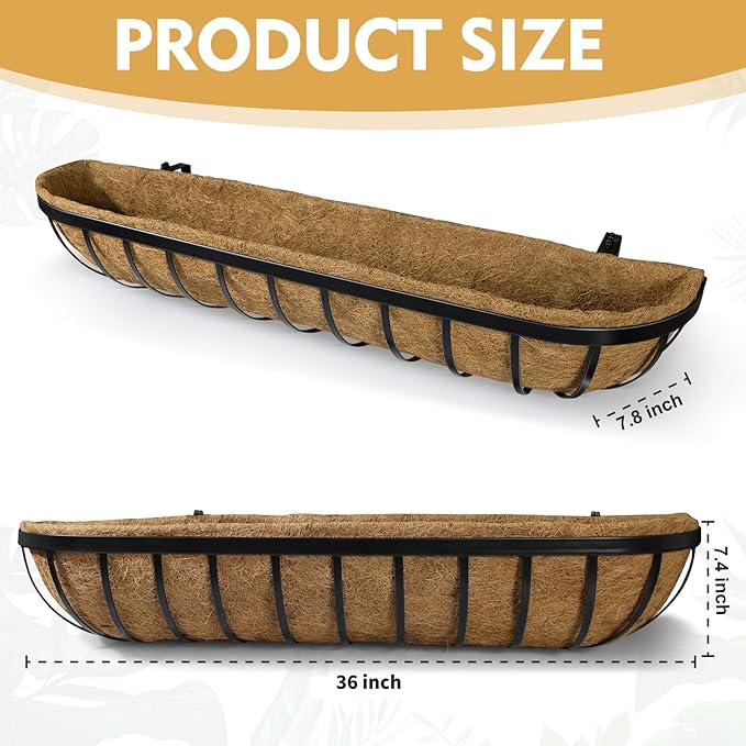 4 Pack 36 Inch Window Deck Railing Planter Boxes - Image 2