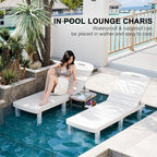WACASA Outdoor Chaise Lounge Chairs Set of 4, Oversized Resin Lounge Chairs - Image 4