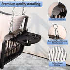 Wicker Porch Swing Heavy Duty 900 LBS 3-Seat Outdoor Patio Swing Chair - Image 5