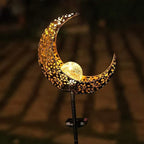 Solar Garden Light Outdoor Decorative, Moon Decor Crackle Glass Globe Garden - Image 3
