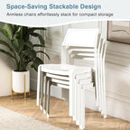 VECELO 4 Pack Stackable Dining Chairs, Plastic Patio Chairs - Image 4