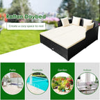 Tangkula Outdoor Rattan Daybed, Wicker Furniture - Image 9