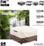Patio Ottoman Cover, 100% Waterproof 600D Heavy Duty Outdoor Table Cover - Image 3