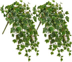 Hollyone 2pcs Artificial Hanging Plants 24" Fake Ivy Vine Faux Ivy Leaves by Hollyone