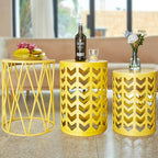 Nesting Side Table Set of 3 Decorative Round Garden Stools - Image 5