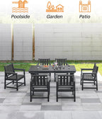 Patio Dining Chair Set of 2, HDPE Outdoor Dining Chair, Ergonomic HDPE Dining - Image 7
