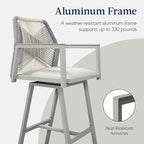 Best Choice Products Outdoor Bar Stools Set of 2, Bar Height, 360° Swivel - Image 8