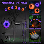 BrizLabs 6 Pack 36 LED Halloween Solar Eyeball Lights, 2 Modes Outdoor - Image 5