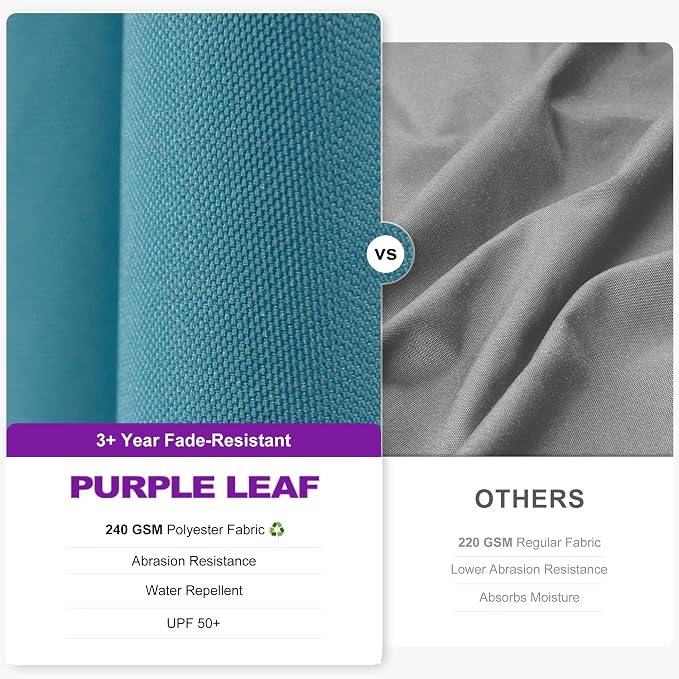 PURPLE LEAF 9' X 9' Left-right Tilt Patio Umbrella Outdoor Cantilever Swivel - Image 4