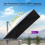 PURPLE LEAF Patio Umbrella 9' X 9' Rectangle Cantilever Umbrella Large Aluminum - Image 6