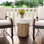COSIEST Outdoor Medium Side Table, Patio Coffee Table, 19.7 inches Round MgO - Image 3
