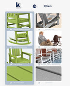 KINGYES Outdoor Rocking Chair Set of 2, High Density Polyethylene Patio Rocking - Image 5