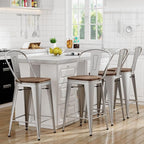 Yongqiang 26 inch Bar Stools Set of 4 Kitchen Counter Height Bar Chairs Modern - Image 3