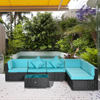 Outsunny 7-Piece Patio Furniture Sets Outdoor Wicker Conversation Sets All - Image 2