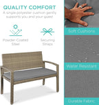 Best Choice Products Outdoor Bench 2-Person Wicker Garden Patio Benches Seating - Image 3