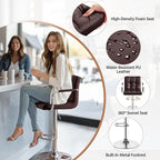 Yaheetech Bar Stools Set of 2, Adjustable PU Leather Swivel Barstools, Modern - Image 6