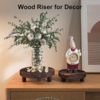 3 Pcs Wood Plant Stand Indoor Outdoor, Round Wood Riser - Image 9