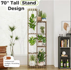 Bamworld Tall Plant Stand Indoor Corner Outdoor Plant Shelf Wood Plant Holder - Image 2