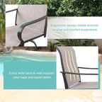 Vongrasig 4 Piece Patio Swivel Bar Chairs, All Weather Metal Textile High - Image 4