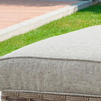Outdoor Cushioned Ottoman Wicker Patio Furniture Ottoman - Image 2