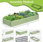 2PCS 8x2x1FT Galvanized Raised Garden Bed, Galvanized Planter Raised Garden - Image 4