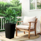 Hushee Set of 4 Tall Outdoor Planters 21 Inch Tall Tapered Square Planter - Image 6