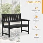 LUE BONA Outdoor Bench, 2-Person HDPS Garden Bench, Outdoor Benches Weatherproof - Image 6