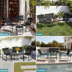 DUMOS 4 Piece Patio Furniture Set，Outdoor Patio Furniture Conversation Set - Image 7